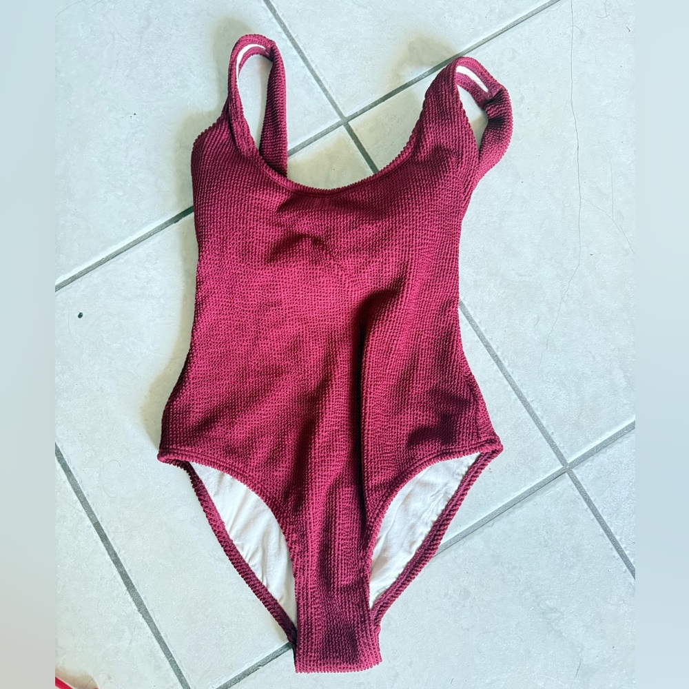 Kona Sol Burgundy One Piece Swimsuit